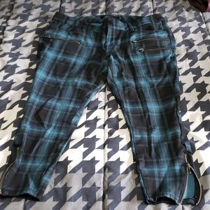 Blue and Black Plaid Torrid Skinny Pants, Size 12R